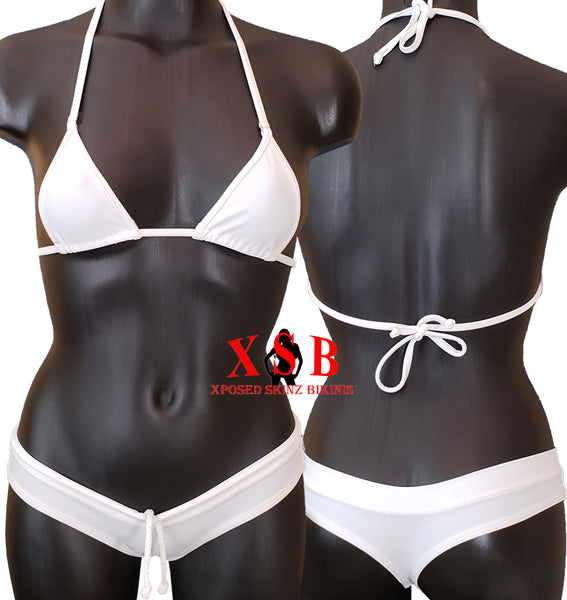 Xposed Skinz Bikinis x111 Sport Shorts Drawstring Bikini Shorts - White
