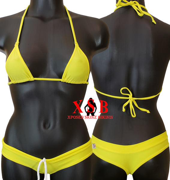 Xposed Skinz Bikinis x111 Sport Shorts Drawstring Bikini Shorts - Yellow