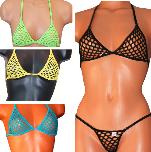 Xposed Skinz Bikinis x120 Diamond Mesh Micro Bikini String - Black