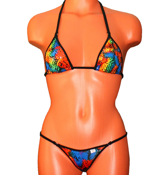 Xposed Skinz Bikinis x100 Sexy Multi Print Color Micro Bikini - Floral Sequin