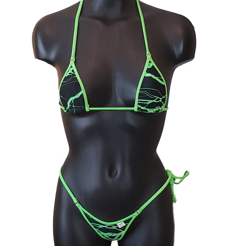 Xposed Skinz Bikinis x100 Vixen Thunderbolt Micro Bikini - Lime