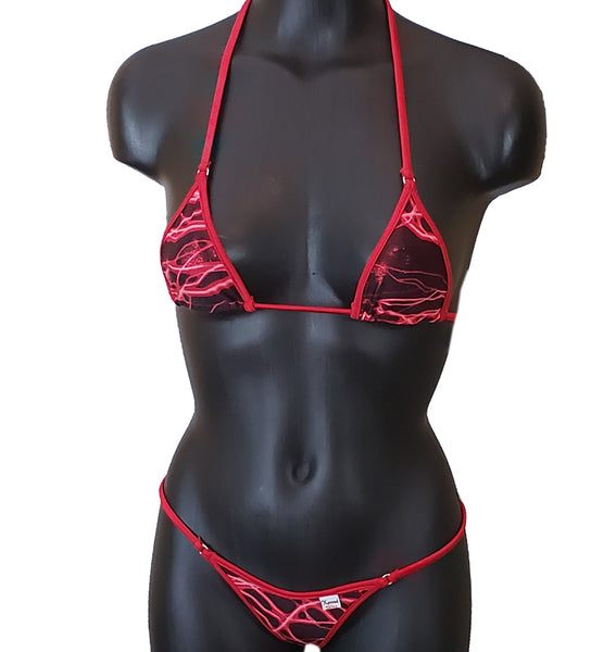 Xposed Skinz Bikinis x100 Vixen Thunderbolt Micro Bikini - Red