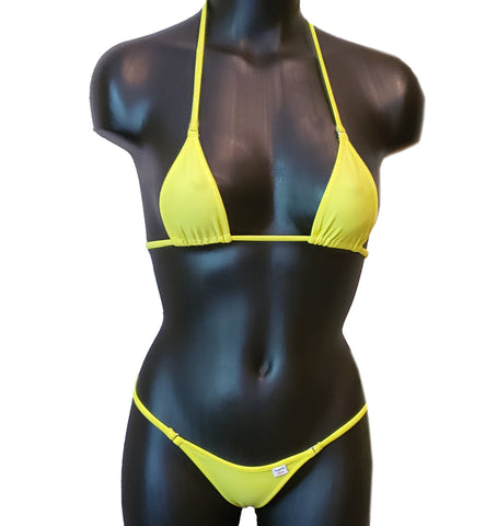 Xposed Skinz Bikinis x100 Vixen G-String Micro Bikini Thong - Yellow