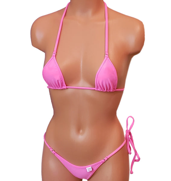 Xposed Skinz Bikinis x100 Vixen G-String Micro Bikini Thong - Hot Pink