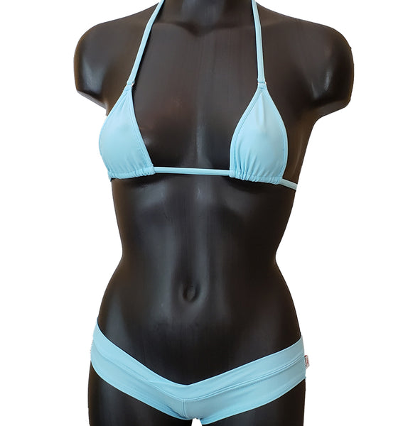 Xposed Skinz Bikinis x110 Surf Shorts Micro Thong Bottom - Sky Blue
