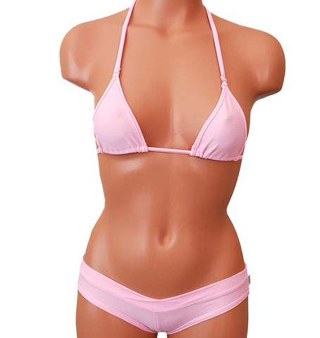 Xposed Skinz Bikinis x110 Surf Shorts Micro Thong Bottom - Pink