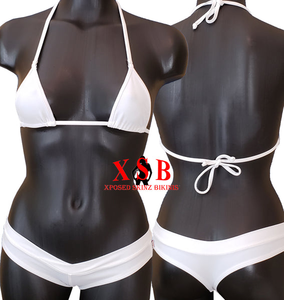 Xposed Skinz Bikinis x110 Surf Shorts Micro Thong Bottom - White
