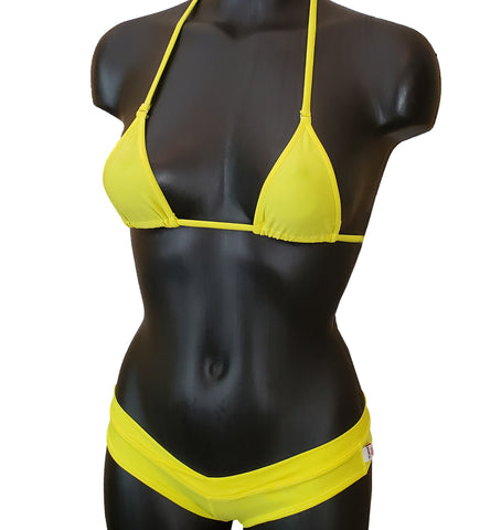 Xposed Skinz Bikinis x110 Surf Shorts Micro Thong Bottom - Yellow