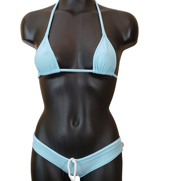 Xposed Skinz Bikinis x111 Sport Shorts Drawstring Bikini Shorts - Sky Blue