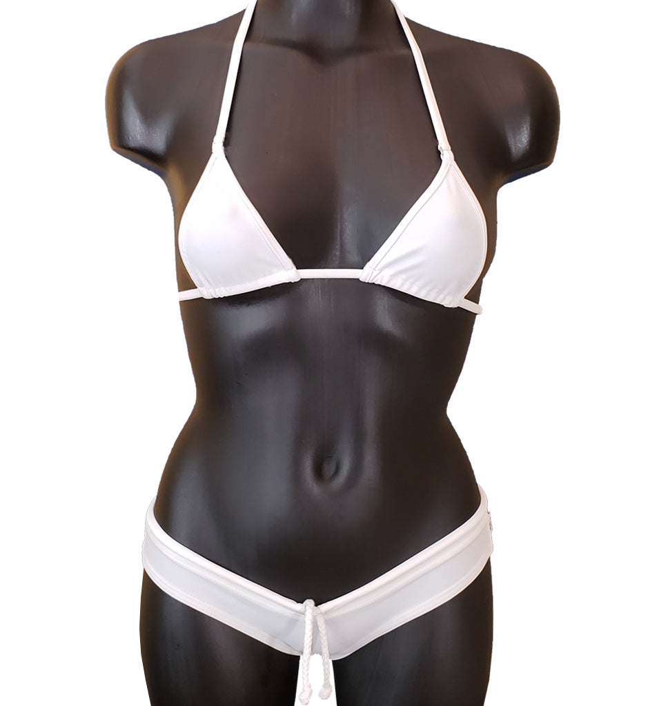 Xposed Skinz Bikinis x111 Sport Shorts Drawstring Bikini Shorts - White