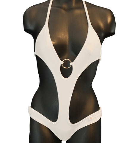 Xposed Skinz Bikinis Sexy x155 Monokini One Piece Solid - White