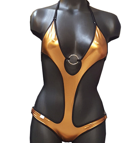 Xposed Skinz Bikinis Sexy x155 Bronze Metallic Monokini
